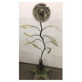 48" artist car parts floral garden sculpture