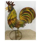 33" metal garden rooster figure