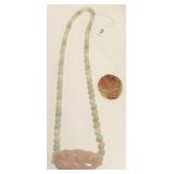Hardstone necklace & carved stone pendant