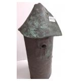 Signed Scott 95 bronze bird house sculpture 15" h.