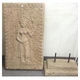 50" Thailand stone temple figure with base