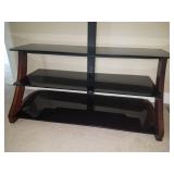 GLASS & WOOD TV STAND