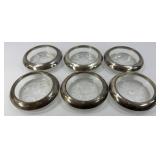 STERLING RIMMED GLASS COASTERS