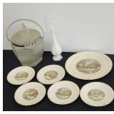 ASST GLASSWARE, ICE BUCKET, PLATES