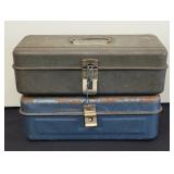 (2) METAL TACKLE BOXES