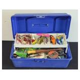 FISHING BOX W/ ASSTD LURES & MORE