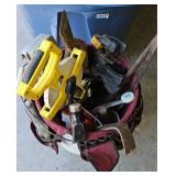 ASSORTED TOOLS, TAPE MEASURE IN BUCKET