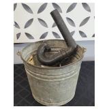 GALVANIZED BUCKET W/ PLUMBING SUPPLIES