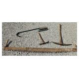 BUCK SAW, (2) PICKAXES & EDGER