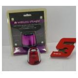 (2) WIRELESS SPEAKER & SNAP ON CLOCK