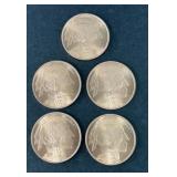(5) 1 OUNCE FINE COPPER COINS