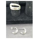 STERLING SILVER RING & EARRINGS