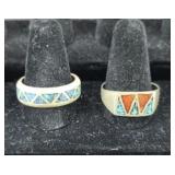 (2) STERLING SILVER RINGS