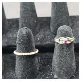 (2) STERLING SILVER RINGS
