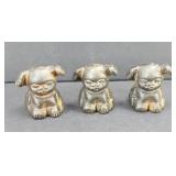 (3) CAST IRON GRISWOLD PUPS (MARKED)
