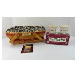 1996 LONGABERGER CHEER BASKET & (2) VOTIVES