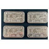 (4) 1 OUNCE PURE COPPER BARS