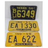 (3) 1950s LICENSE PLATES