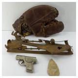 ARROWHEAD, ICE SKATES, MITT & CHILDS PISTOL