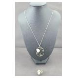 STERLING SILVER RING & NECKLACE
