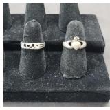 (2) STERLING SILVER RINGS