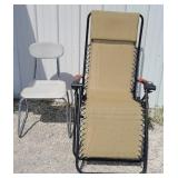 LOUNGE CHAIR & METAL CHILDS CHAIR