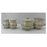 LONGABERGER POTTERY SUGAR & CREAMER, SALT & PEPPER