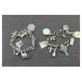 (2) STERLING SILVER CHARM BRACELETS