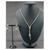 STERLING SILVER NECKLACE & EARRINGS