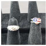 (2) STERLING SILVER RINGS