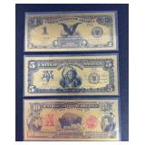 (3) GOLD FOIL FANTASY BILLS AMERICAN WEST