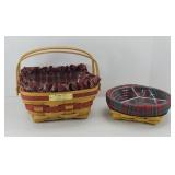 LONGABERGER BAYBERRY & DIVIDED SNACK BASKET