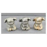 (3) GRISWOLD CAST IRON PUPS (MARKED)