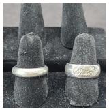 (2) STERLING SILVER RINGS