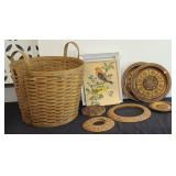 LARGE LAUNDRY BASKET W/ WOOD FRAME
