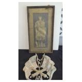 CAST METAL FLAG & KNIGHT IN ARMOR PRINT