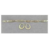 STERLING SILVER EARRINGS & BRACELET