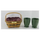 LONGABERGER BAYBERRY & POTTERY VASES