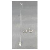 STERLING SILVER NECKLACE & EARRING