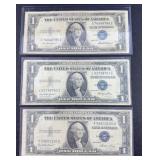 (3) 1935 BLUE SEAL SILVER CERTIFICATES