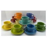 (12) FIESTA CUPS & SAUCERS