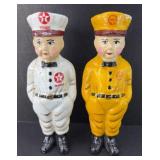 CAST IRON TEXICO & SHELL MAN BANKS