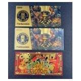 (3) GOLD FOIL FANTASY BILLS: POKEMON & MONSTER