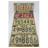 (4) 1960s INDIANA LICENSE PLATES