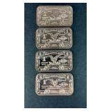 (4) 1 OUNCE COPPER BARS