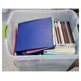 TOTE W/ BINDERS & OFFICE SUPPLIES