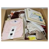 BOX OF ASSTD VINTAGE SCARVES & MORE
