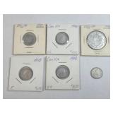 (1) SILVER 1/2 DOLLAR & (2) DIMES 1921-1960