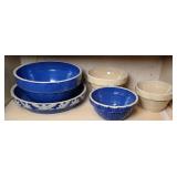 CROCK BOWLS & PIE PLATE