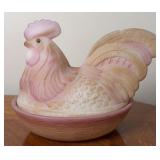 HAND PAINTED HEN ON NEST (ARTIST SIGNED)